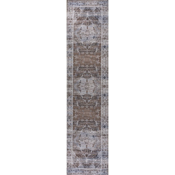 Alanya Ornate Medallion Washable Area Rug